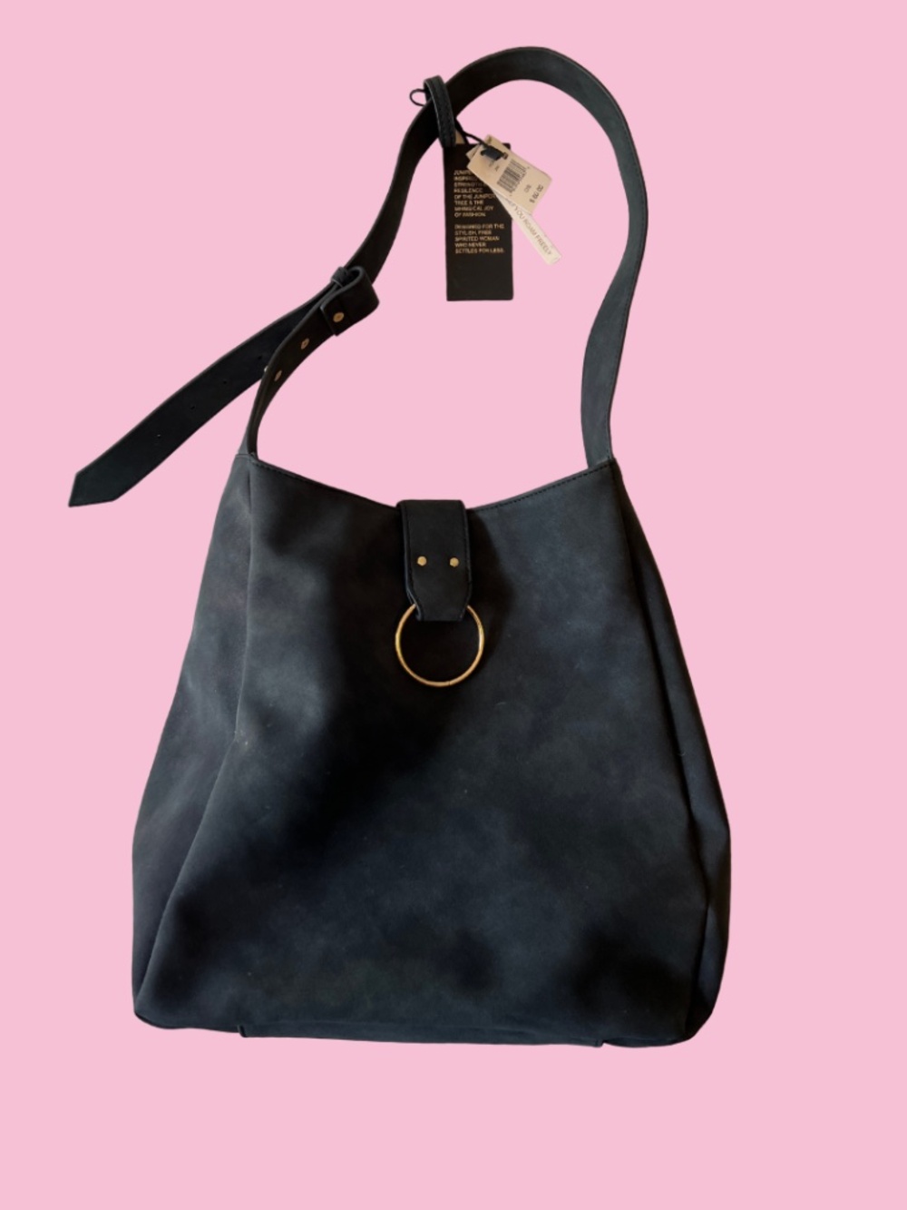 Faux Suede Slouchy Shoulder Bag NWT